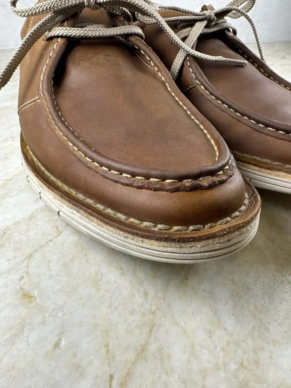 Clarks Men’s Brown Leather Moc Toe Lace Up Casual Shoes Comfort Size 12 M
